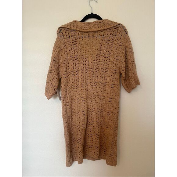 SHORT SLEEVE V-NECK KNITTED MINI DRESS NEW - Picture 5 of 6